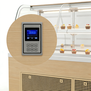 Vitrine Réfrigérée Commerciale pour Pâtisseries, Effet Bois, Verre Courbé, 2 Portes, Étagères Réglables, Ventilée - Product Image 6