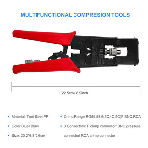 Pince à dénuder les câbles coaxiaux pour terminaux TV, outil de sertissage de connecteurs BNC F, qualité industrielle OEM pour RG59 - Product Image 3