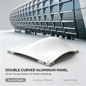 Panneau de mur rideau en alliage d'aluminium à double courbure, anodisé, anti-corrosion, revêtement extérieur de bâtiment, design contemporain - Product Image 2