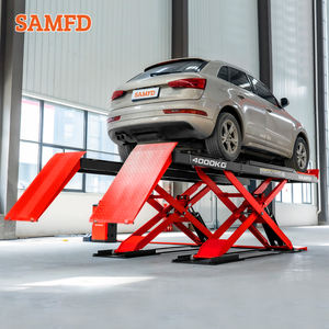 Гидравлический двухуровневый электрический ультратонкий ножничный подъемник SAMFD для регулировки развал-схождения автомобилей, прямые поставки с завода, горячая распродажа - Product Image 2