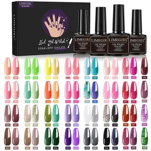 Yimart 87 Warna 6 Pcs/Set Gel Nail Polish Kit Hitam Putih Merah Fashion 6 Warna UV LED Gel Nail Art Semi Permanen Pernis Set