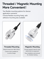 Capteur de vibration triaxial avec température, RS485, WiFi, LoRaWAN, 4G pour la surveillance des ventilateurs et des compresseurs