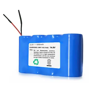 可充电Li Po 4s1p 327001电池组12.8v 12v 6000mah锂离子电池Icr 26650 12.8v电池带Bms