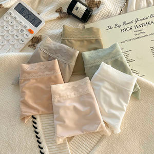 Braguita de bikini 7A de seda helada con encaje, sin costuras, de cintura alta, ultrafina, para mujer, con efecto hidratante y transpirable para uso diario. - Product Image 6