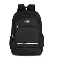 Sac à dos pour ordinateur portable en nylon unisexe 14 pouces léger résistant à l'eau avec fermeture éclair, sac à dos de voyage décontracté avec bretelles à coussin d'air pour affaires