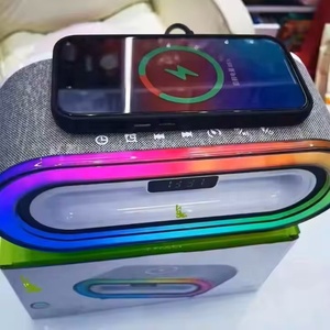 เครื่องชาร์จไร้สาย ODM <span class=keywords><strong>นาฬิกา</strong></span><span class=keywords><strong>ปลุก</strong></span>ลำโพงเสียงสีขาวพร้อมไฟ LED สี RGB - Product Image 1