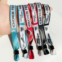 Bracelet tissé jetable personnalisé à usage unique pour événements, en polyester, avec fermoir coulissant et clip de verrouillage – Vente en gros à prix réduit