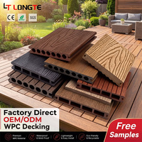 Plancher en composite bois-plastique (WPC) de qualité supérieure pour extérieur, imperméable, antidérapant, facile d'entretien, durable, pour terrasse et jardin.