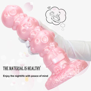 Extra großer Anal Plug 9cm Octopus Bead Silikon <span class=keywords><strong>Pink</strong></span> <span class=keywords><strong>Dildo</strong></span> mit Nippel Vibrator Drei Größen Sexspielzeug - Product Image 1