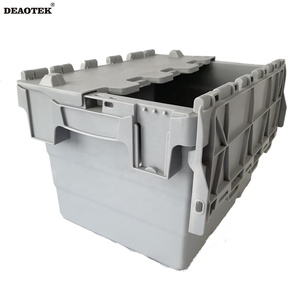 Packing Attach Lid Moving Turnover Box Reusable Plastic Crate