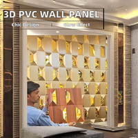 Panneaux muraux 3D cannelés en PVC décoratifs modernes, revêtement mural et de plafond imitation bois pour hôtels, panneaux de recouvrement intérieur en PVC pour la couverture de télévision