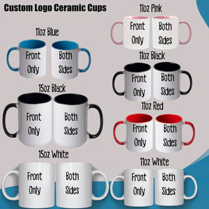 Taza de Cerámica con Logotipo Personalizado, Taza de Café Creativa con Dibujos Animados, con Revestimiento Blanco para Sublimación Térmica, Taza de Café Blanca Pura de 11 oz - Product Image 3