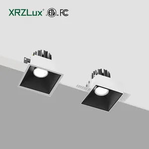XRZLux lampu sorot LED persegi, 10W ETL COB langit-langit tersembunyi tahan air IP44 lampu pencahayaan dalam ruangan kamar mandi