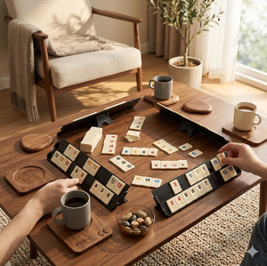 <span class=keywords><strong>Juego</strong></span> de <span class=keywords><strong>Rummy</strong></span> Clásico con 106 Fichas Numéricas, 4 Soportes, <span class=keywords><strong>Juego</strong></span> de Mesa Portátil de Estrategia Familiar para Niños y Adultos - Product Image 3