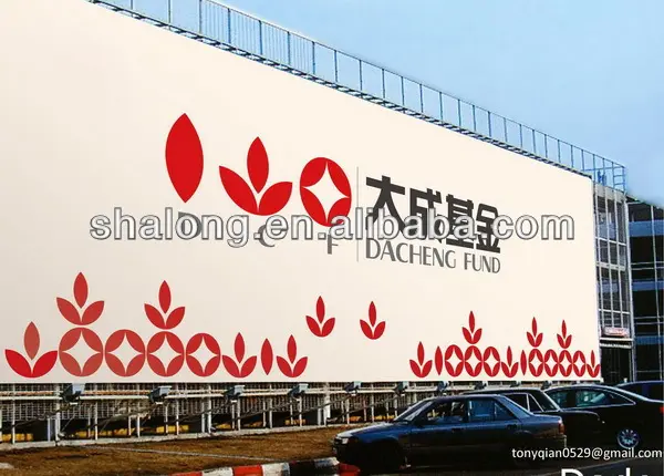 Dış baskı reklam malzemeleri için 320GSM Shalong PVC esnek afiş 500D * Outdoor toptan Frontlit parlak yüzey