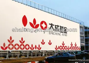 320GSM Shalong PVC Flex Banner 500D * 300D para impresión al aire libre materiales de publicidad al por mayor superficie brillante iluminada frontalmente
