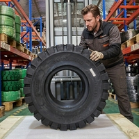 Neumático Sólido para Montacargas 23x9-10 C718 Tuolichi, Resistente a Pinchazos, Tracción, Resistente al Desgaste, Neumáticos Industriales de Goma sin Aire para Montacargas