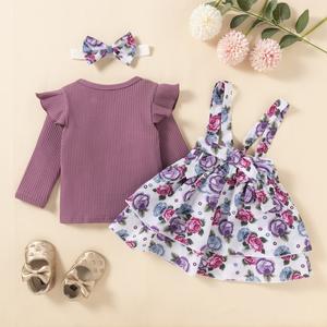 Conjunto de Ropa para Niña con Diseño Floral, Venta al por Mayor, Ropa para Bebé Recién Nacida de 3 a 24 Meses, Conjunto de Vestido - Product Image 5