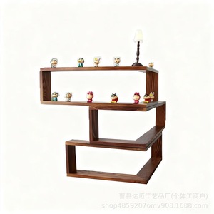 Wooden Corner <b>Wall</b> <b>Shelf</b> 45x45x19.5cm <b>Wall</b> <b>Mounted</b> Display Rack For Living Room Decorative Storage - Product Image 3