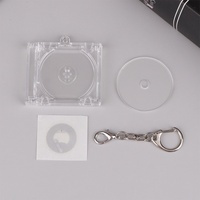 Porte-clés en gros Mini cd porte-clés Nfc acrylique Mini Designer sac breloques cd étui porte-clés Unique Souvenir bricolage blanc cd porte-clés