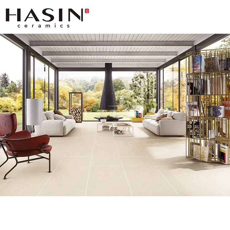 Hasin Beige Khaki Yellow Texture Realistic Smooth Anti Matt Polished Ceramic Tile