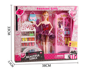 Set <span class=keywords><strong>di</strong></span> Gioco in Plastica Interessante con <span class=keywords><strong>Bambole</strong></span> alla Moda e Accessori Colorati per il Trucco, Giocattoli per Bambine - Product Image 3