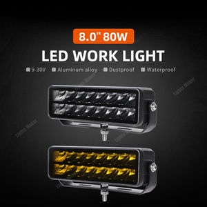 6 pouces 80w LED <span class=keywords><strong>Spot</strong></span> Worklight Blanc Pod Petite Barre Lumineuse Double Rangée Réfraction Lumière Tasse Conduite LED Lumière - Product Image 2