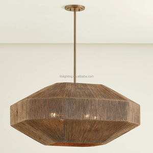 Simple Wabi Sabi Style rotin chanvre corde suspension lumière salon chambre Restaurant Bar à la main <span class=keywords><strong>Jute</strong></span> suspension lampe - Product Image 2