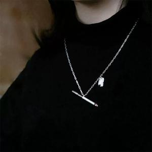 Collier pendentif cigarette brûlée en céramique, bijou artistique avec flamme incandescente, chaîne audacieuse pour un style <span class=keywords><strong>rebelle</strong></span> - Product Image 4