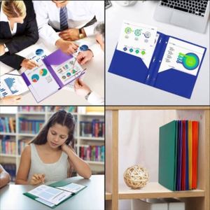Dossiers en plastique robustes de haute qualité à 3 languettes et 2 poches avec emplacement pour cartes de visite – Vente en gros - Product Image 3