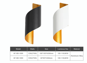 Lampu Dinding LED Spiral desain 10W, lampu dinding dalam ruang luar ruang Modern Nordik tempat lilin tahan air lampu dinding Interior dekorasi rumah - Product Image 4