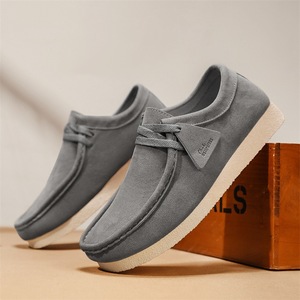Scarpe da Uomo Casual in Microfibra Effetto Ghiaccio con Punta Tonda e Suola Morbida, Chiusura con Lacci, Modello Pea, Popolari su Internet, Collezione Primavera Estate 2026 - Product Image 1