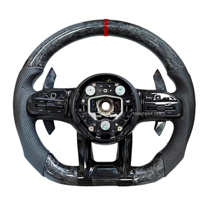 พวงมาลัยคาร์บอนไฟเบอร์ฟอร์จเข้ากันได้กับ <span class=keywords><strong>Mercedes</strong></span> <span class=keywords><strong>Benz</strong></span> <span class=keywords><strong>AMG</strong></span> A E S C คลาส <span class=keywords><strong>C36</strong></span> G63 C43 <span class=keywords><strong>W202</strong></span> W203 W204 W205 W207 W206 - Product Image 1