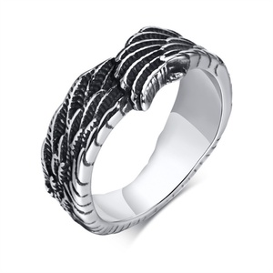 Vintage Stainless Steel Wing Finger <b>Ring</b> Jewelry Dainty Feather <b>Rings</b> <b>Men</b> - Product Image 1