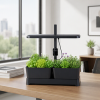 Jardinière d'intérieur avec lumière LED de croissance, système de culture hydroponique à double pot pour herbes, fleurs et légumes