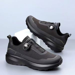 Baskets sportives en maille à lacets, respirantes, avec semelle extérieure en PVC/PU et semelle intermédiaire en chanvre/mousse amortissante, pour homme, couleur unie, idéales pour l'été - Product Image 1