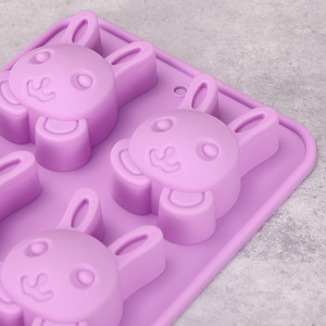 Bunny Cake Mold 6 Holes <b>Silicone</b> <b>Baking</b> Chocolate Mold For Easter Desserts - Product Image 4