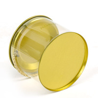 Boîte en plastique en acétate de PET, boîte ronde en forme de cylindre, boîte à biscuits, emballage alimentaire personnalisé, cylindre transparent avec poignée