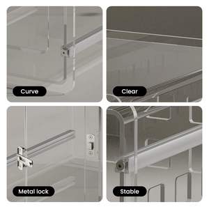 Kapalı uç masa köpek sandık kilitlenebilir havalandırmalı Modern köpek kulübesi en küçük köpek kedi Pet için şeffaf akrilik köpek sandık - Product Image 4