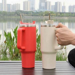Light Blue Stainless Steel Tumbler <b>Straw</b> Handle Vacuum Insulated 6-12 Hours Thermal Insulation Spill Proof Eco-Friendly Travel - Product Image 4