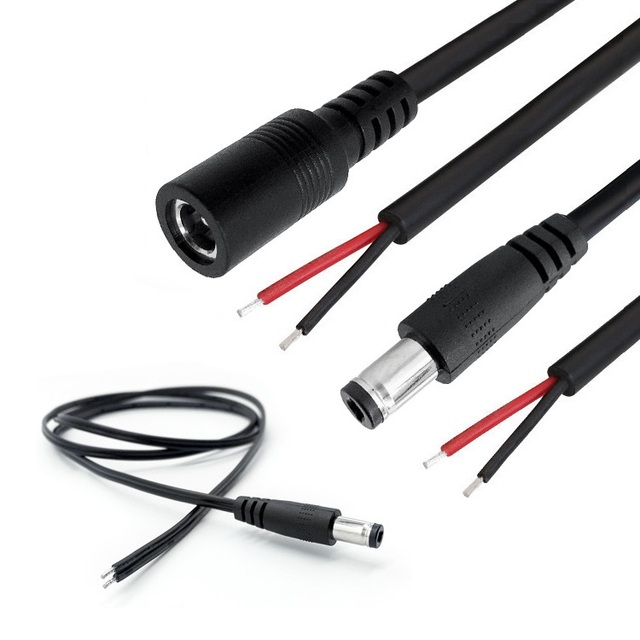 Customized Power Adapter Extension Cable Male Female Docking DC Head Power Cord Connection Wire for Led Strip Light
