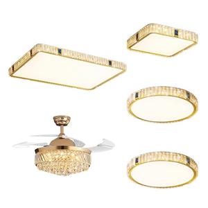 Modern Minimalist Luxury Crystal <b>LED</b> Ceiling <b>Light</b> <b>for</b> Bedroom <b>Living</b> & Dining <b>Room</b> Copper Body AC Power Source - Product Image 2