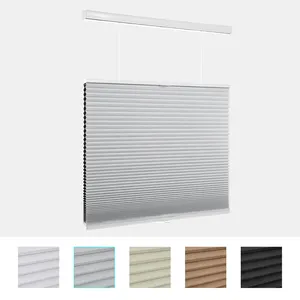 Customized Size 3 Rail Cordless Honeycomb Blinds With Blackout Fabric Shade Blinds Home Decoration