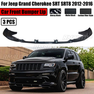 Kit carrosserie 3 pièces pour pare-chocs avant de Jeep Grand Cherokee SRT8 2012-2016, style carbone noir brillant, avec séparateur et spoiler SRT - Product Image 1