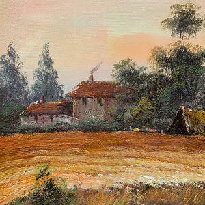 20 In× 24 in dipinti ad olio d'arte dipinti a mano 100% paesaggio classico del campo - Product Image 1