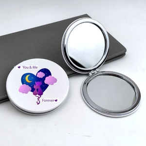 Commercio all'ingrosso pieghevole Mini tasca portatile specchio cosmetico di bellezza piccolo metallo quadrato rotondo specchio bianco per la stampa UV - Product Image 2