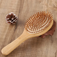 Peigne en bois écologique de la meilleure qualité, ensemble de coussins d'air, peigne à queue pointue à dents larges, peigne de massage à coussin gonflable