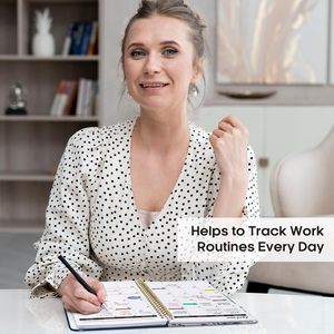 Agenda hebdomadaire et mensuel 2027, couverture en PP bleu et blanc à fleurs, spirale à feuilles mobiles, calendrier annuel 2027 de haute qualité, notes pour planning quotidien - Product Image 5