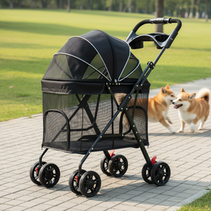 Poussette pliable légère et imperméable pour animaux de compagnie, chariot de transport réglable pour chiens et chats, poussette pliable pour chiots, chariot de voyage extérieur - Product Image 1