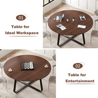 Table à manger moderne minimaliste en noyer de qualité supérieure, robuste, avec pieds en X, finition écologique résistante aux rayures pour salon